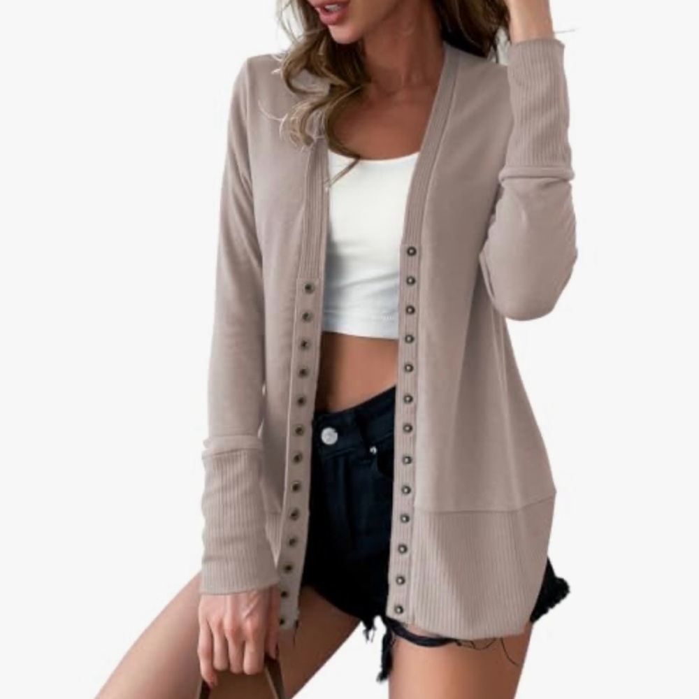 H&M Classic Brown Button-Up Cardigan